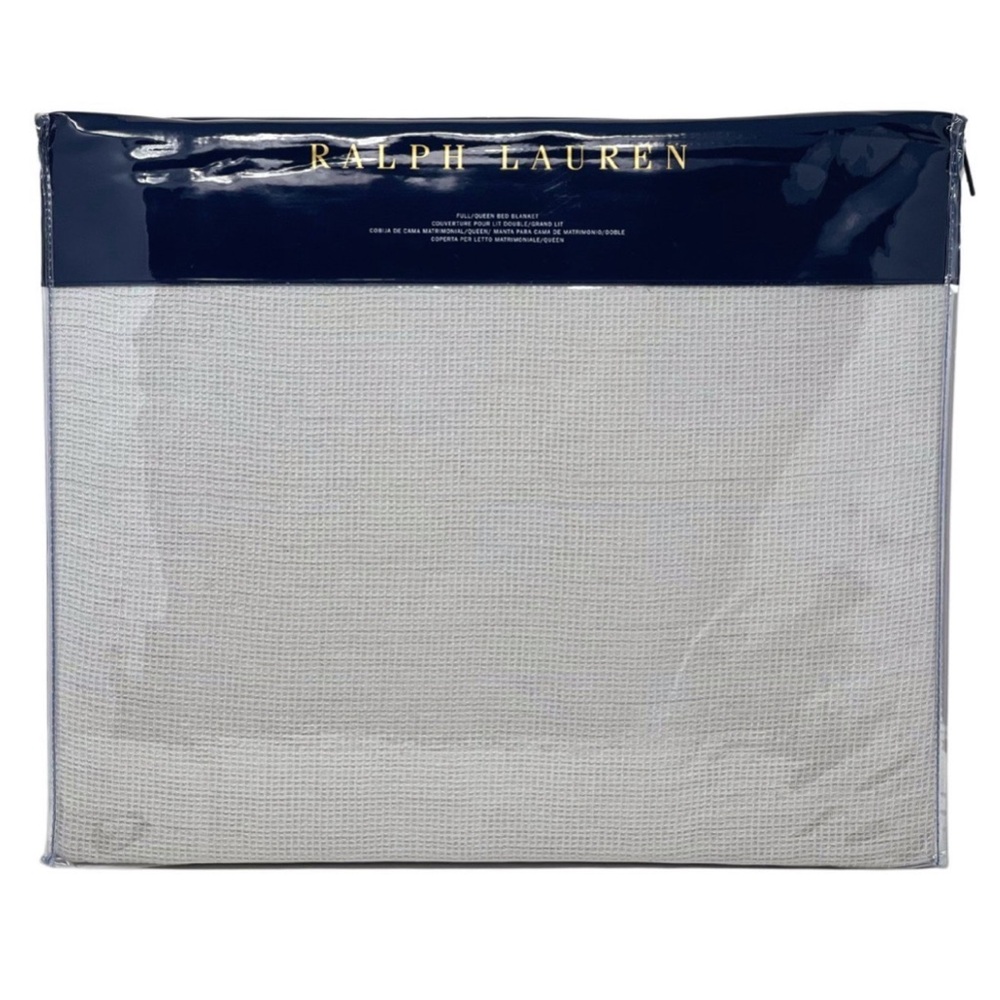 RALPH LAUREN FULL / QUEEN RHYS Linen & Cotton Grey Coverlet Bed Blanket NEW $355